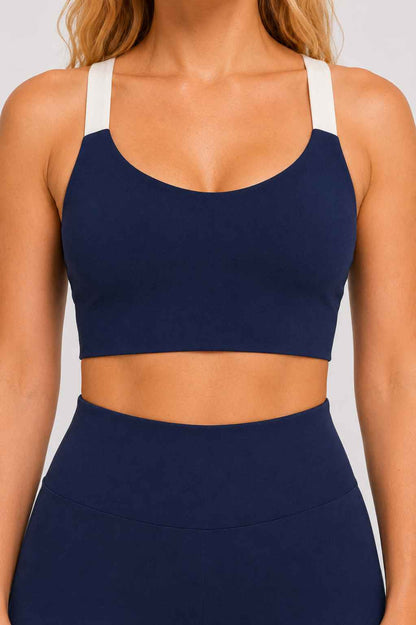 Conjunto Cadência Marinho – Top Alça Larga + Short com Bolso