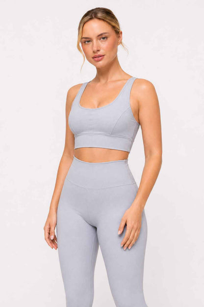 Conjunto Avante Cinza – Legging Cintura Alta + Top Nadador