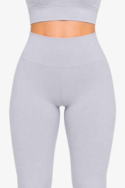 Conjunto Avante Cinza – Legging Cintura Alta + Top Nadador