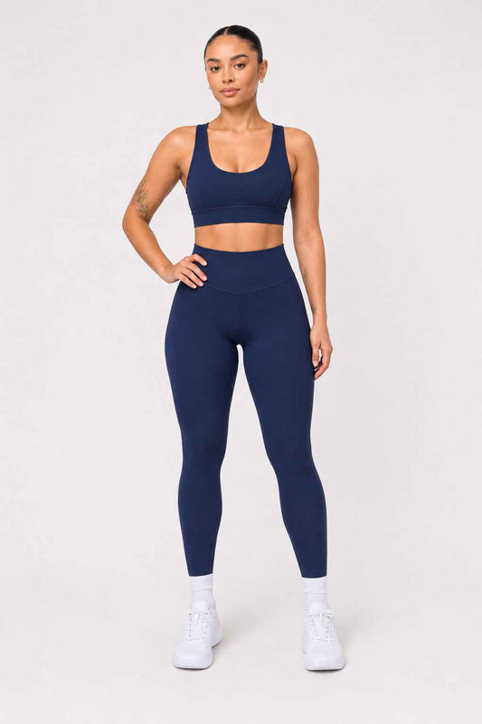 Conjunto Avante Marinho – Legging Cintura Alta + Top Nadador