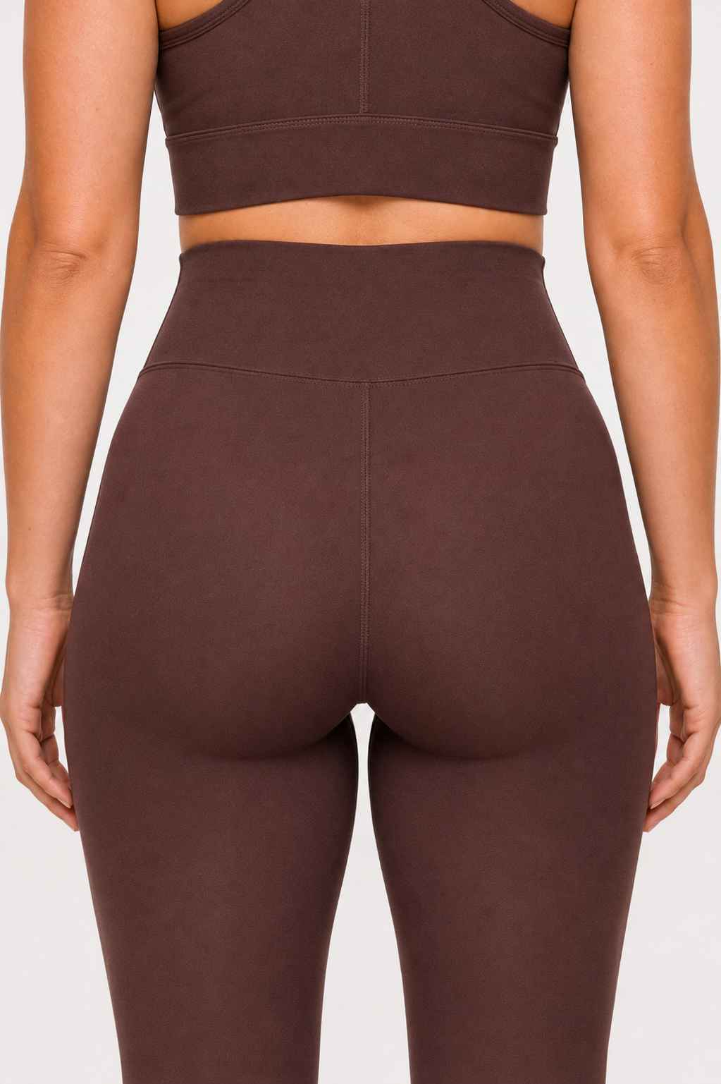 Conjunto Avante Marrom – Legging Cintura Alta + Top Nadador