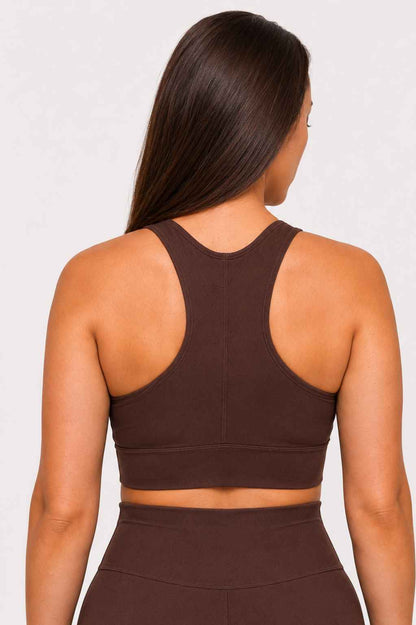 Conjunto Avante Marrom – Legging Cintura Alta + Top Nadador