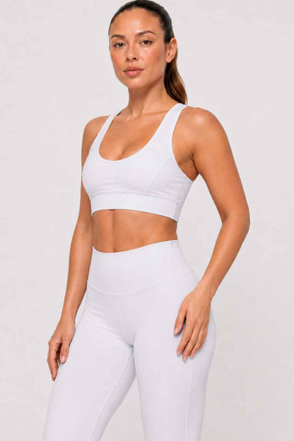 Conjunto Avante Off White – Legging Cintura Alta + Top Nadador