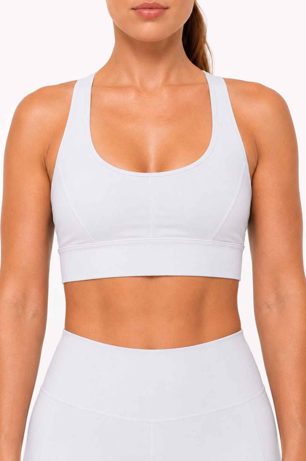 Conjunto Avante Off White – Legging Cintura Alta + Top Nadador