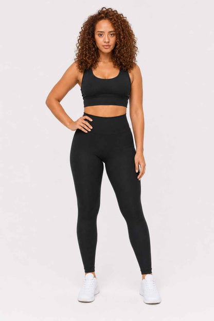 Conjunto Avante Preto – Legging Cintura Alta + Top Nadador