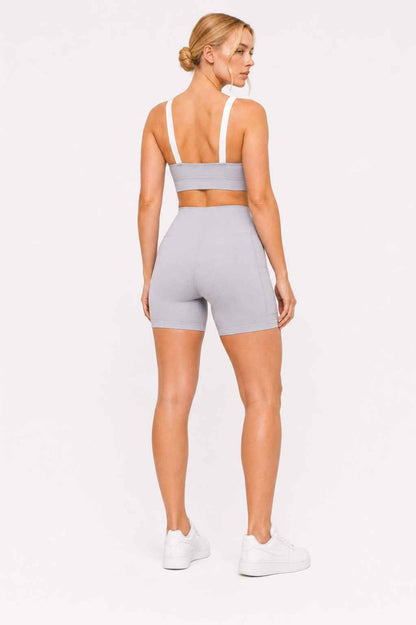 Conjunto Cadência Cinza – Top Alça Larga + Short com Bolso