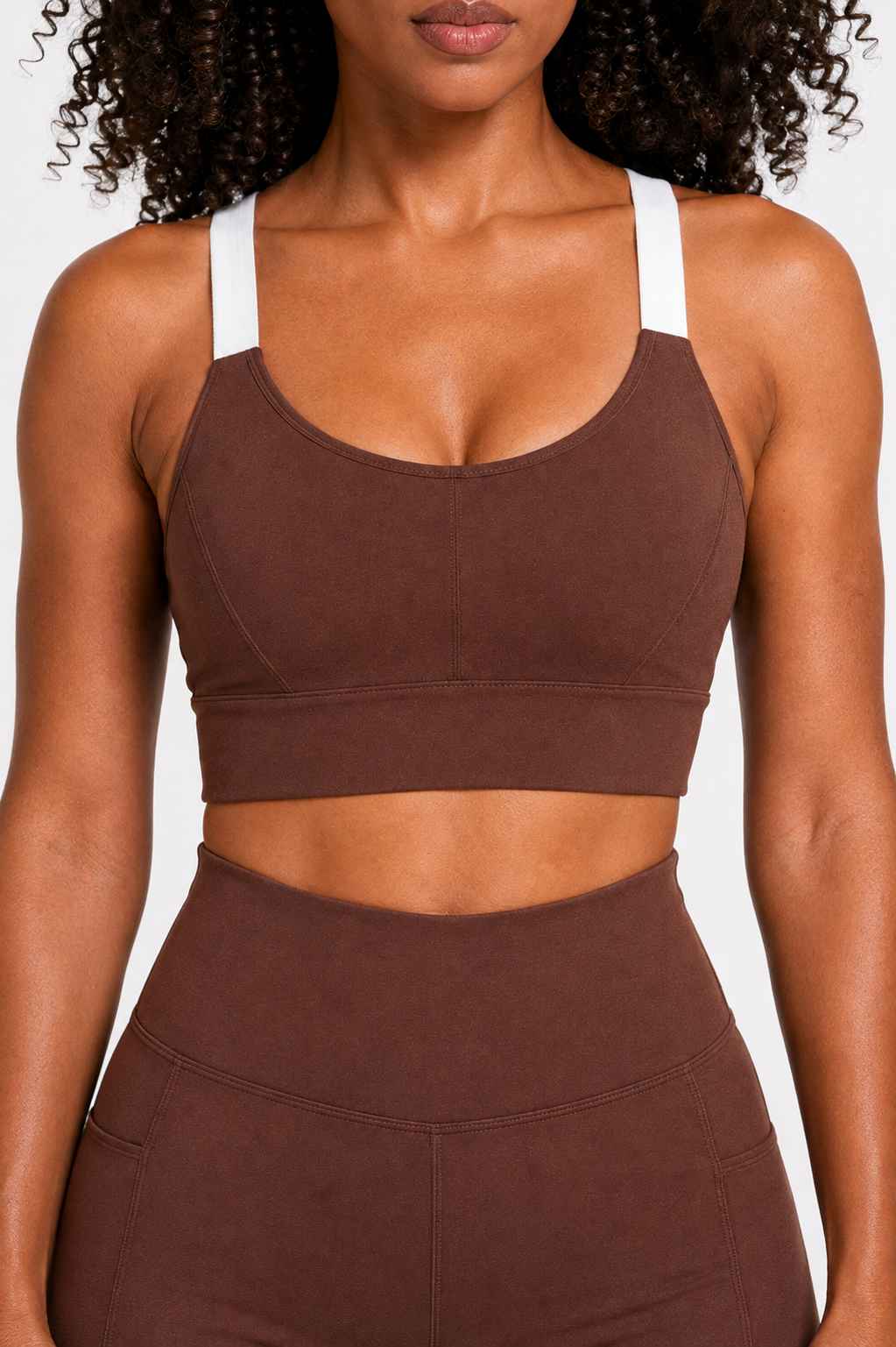 Conjunto Cadência Marrom – Top Alça Larga + Short com Bolso