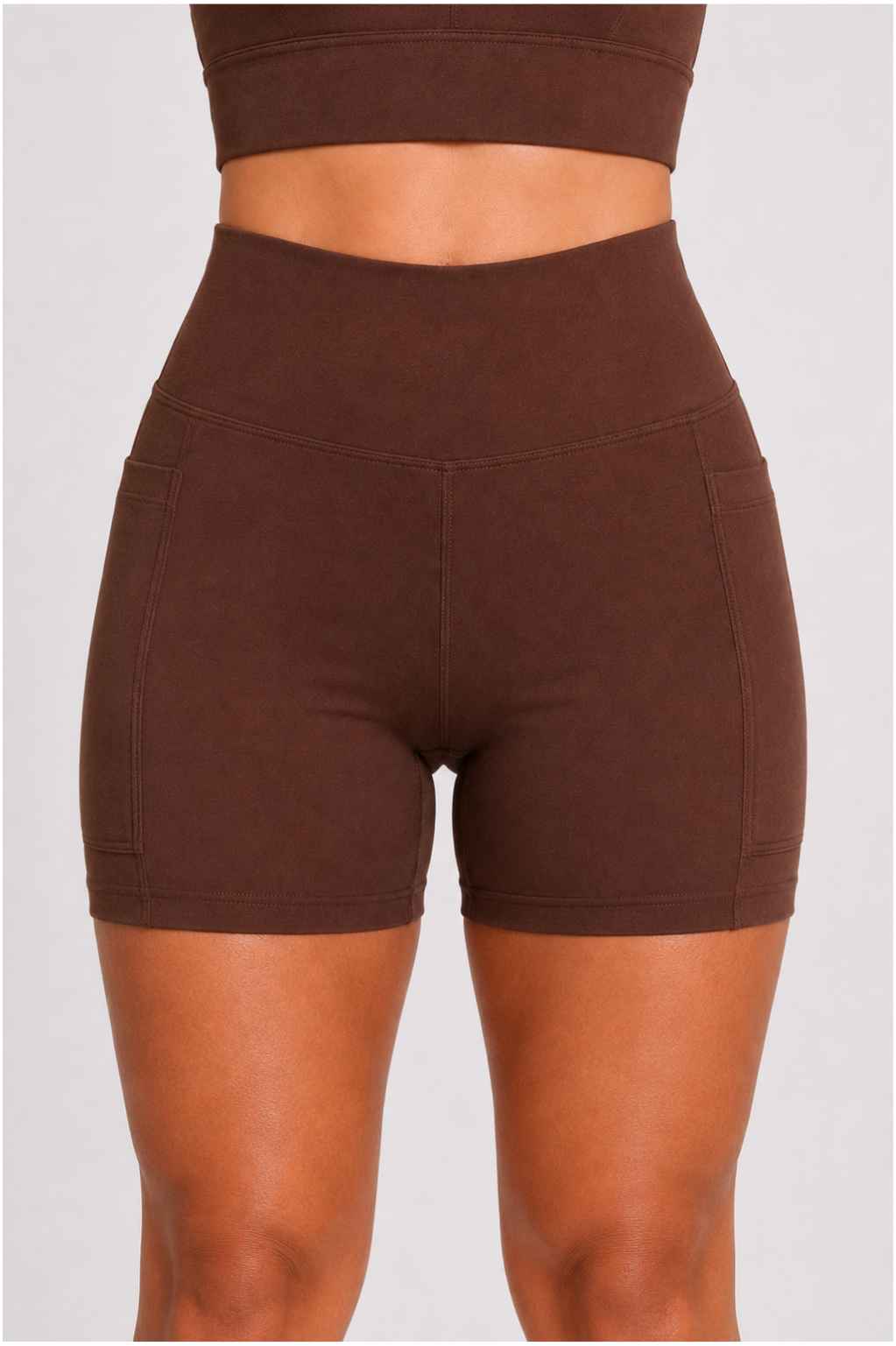 Conjunto Cadência Marrom – Top Alça Larga + Short com Bolso