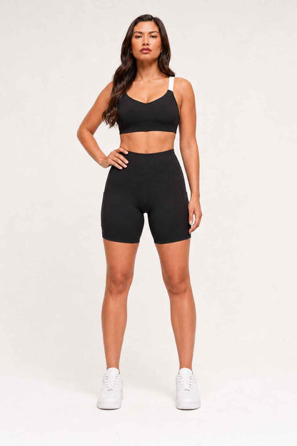 Conjunto Cadência Preto – Top Alça Larga + Short com Bolso