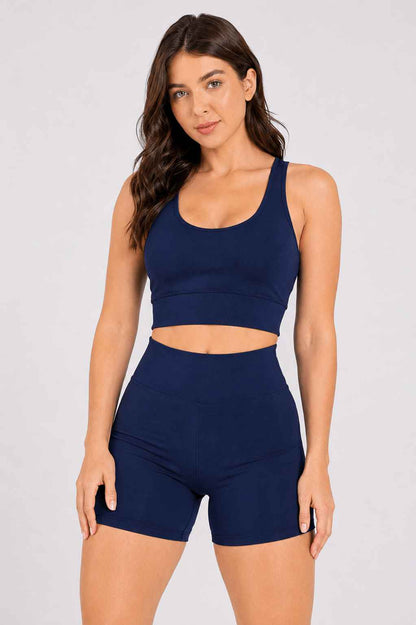 Conjunto Sintonia Marinho – Top Nadador + Short Sem Bolso