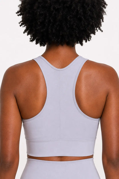 Conjunto Sintonia Cinza – Top Nadador + Short Sem Bolso