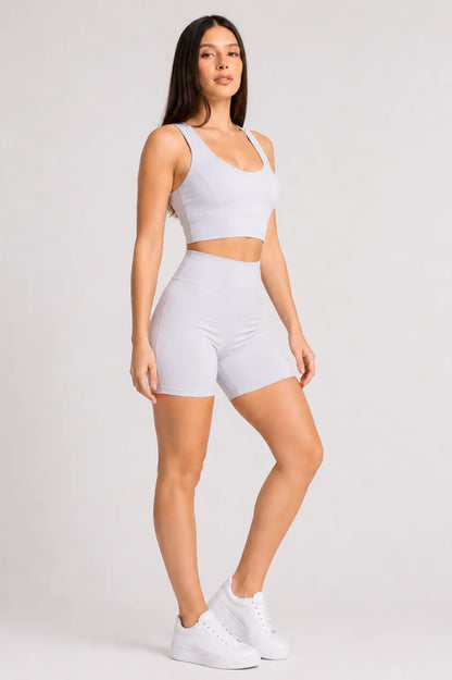 Conjunto Sintonia Off White – Top Nadador + Short Sem Bolso