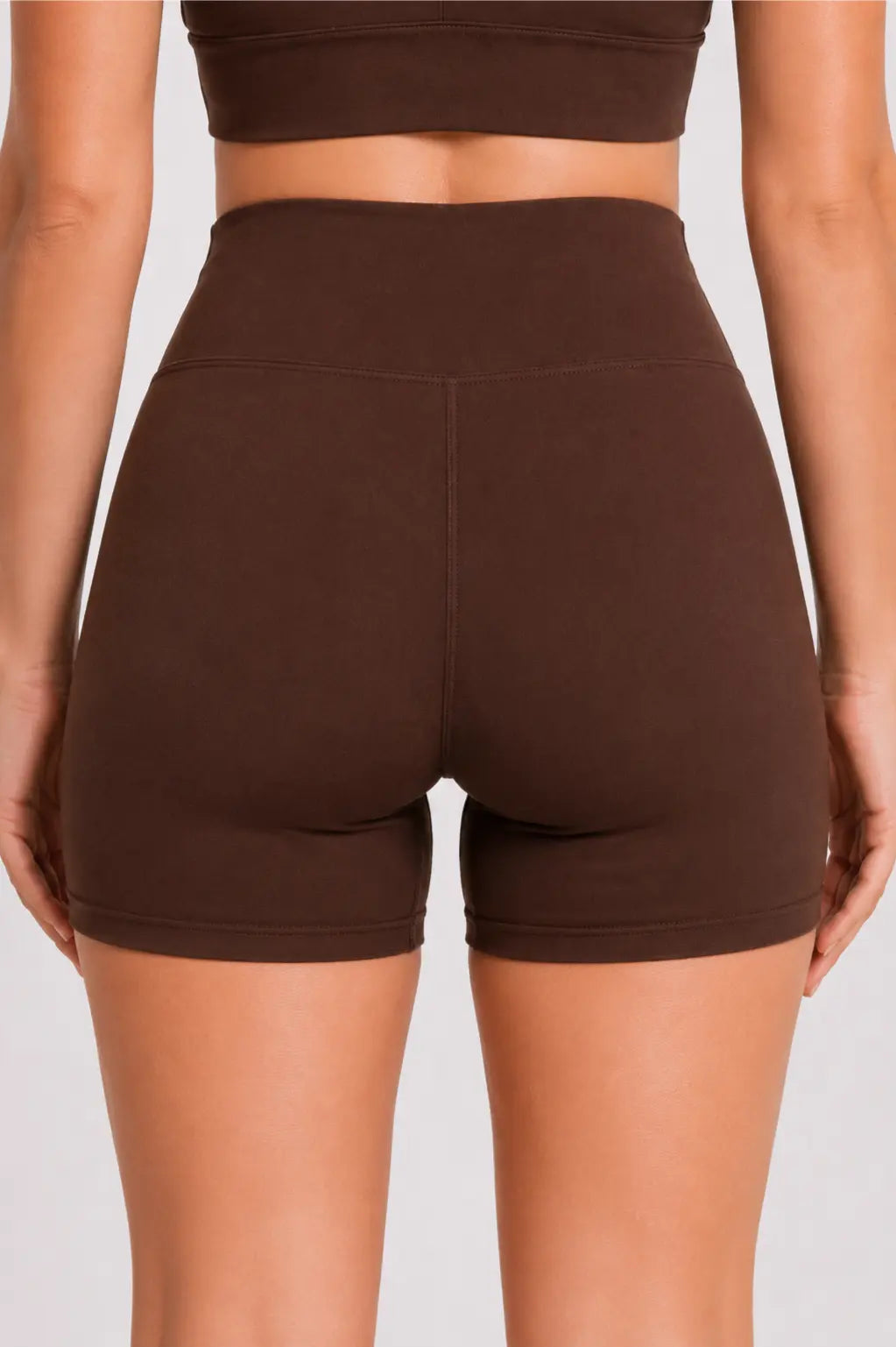 Conjunto Sintonia Marrom – Top Nadador + Short Sem Bolso
