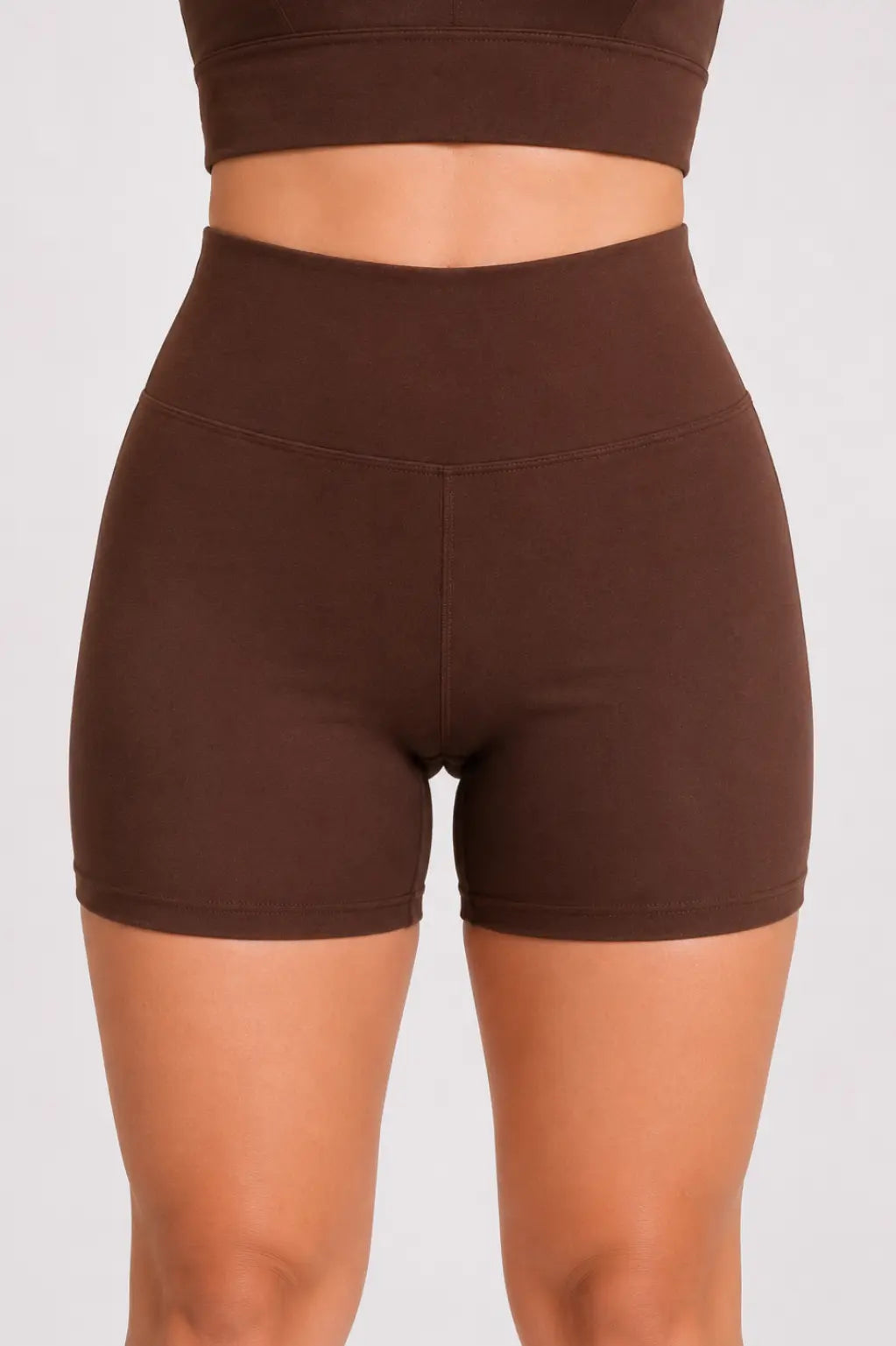 Conjunto Sintonia Marrom – Top Nadador + Short Sem Bolso
